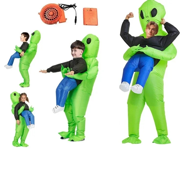 Inflatable Dinosaur Costume Adult - والوحش نفخ كاري الأخضر الغريبة تأثيري