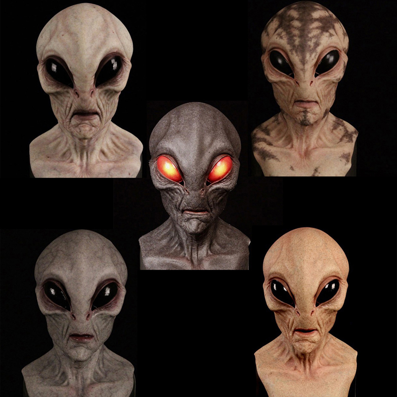 Latex Alien Mask Realistic - قطعة واحدة، قناع Alien - قناع