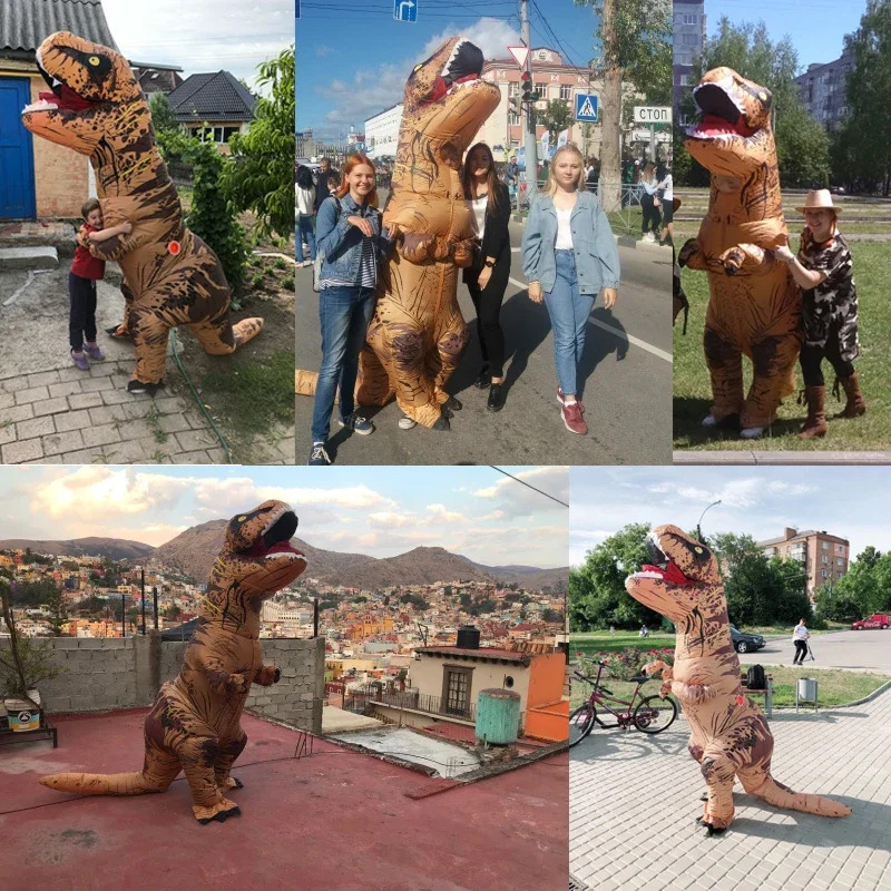 الكبار الاطفال أنيمي ديناصور ا - مراجعة Inflatable Dinosaur Costume Adult وسعره