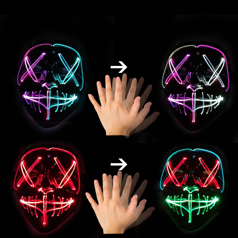 قناع LED للتحكم بالإيماءات، قن - مراجعة Led Purge Mask Halloween وسعره