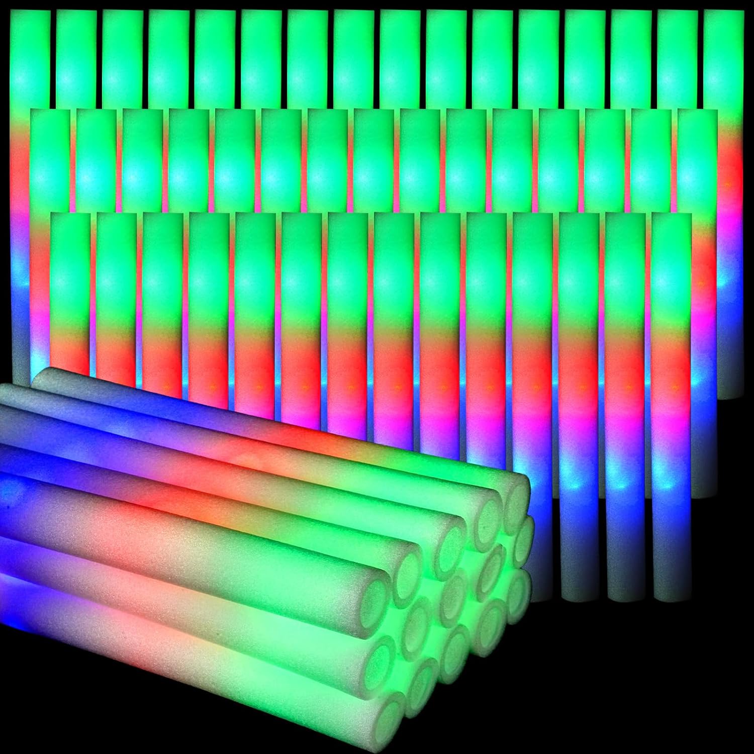 30 قطعة من أعواد التوهج الرغوي - مراجعة Flashing Led Foam Sticks Party وسعره