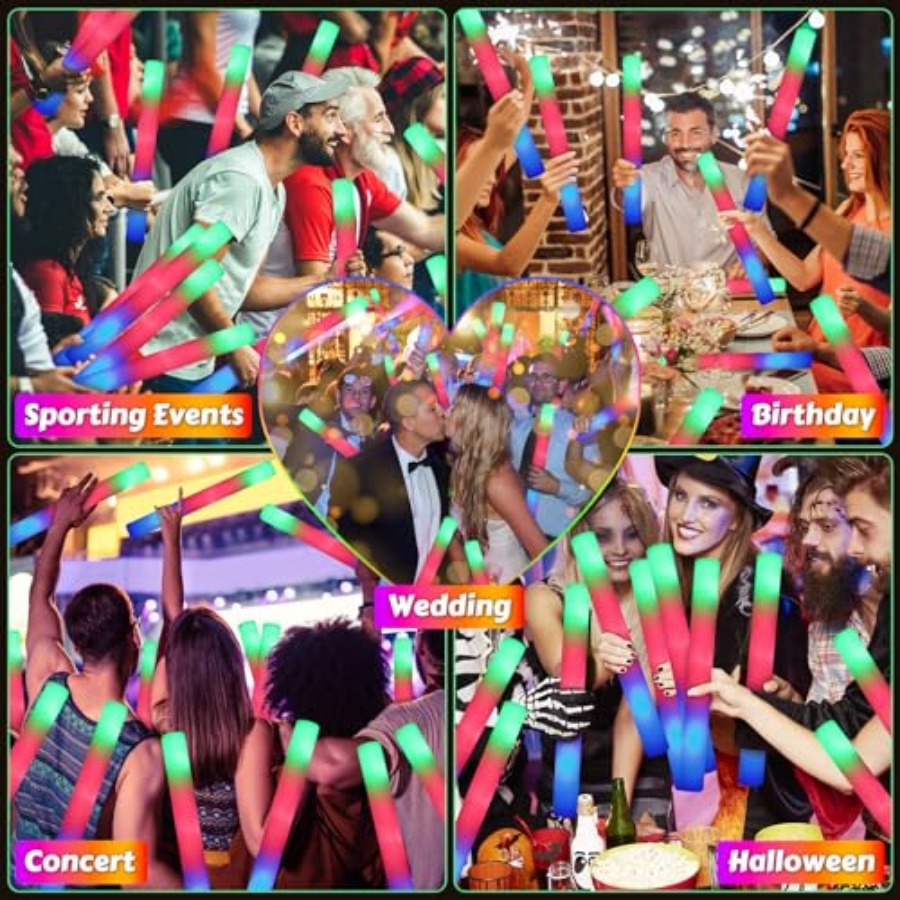 70 قطعة من عصي الإضاءة الرغوية - مراجعة Flashing Led Foam Sticks Party وسعره